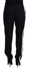 Dolce & Gabbana Black Tapered Women Wool Pants - IT40|S - Trousers