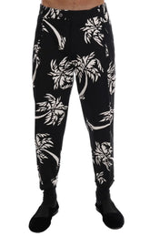 Dolce & Gabbana Black Tree Cotton Stretch Pants - IT44 | XS - Trousers
