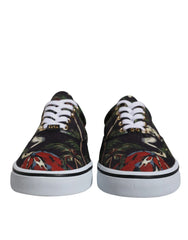 Dolce & Gabbana Black Tropical Print Low Top Sneakers Shoes - EU40.5/US7.5 - Sneakers