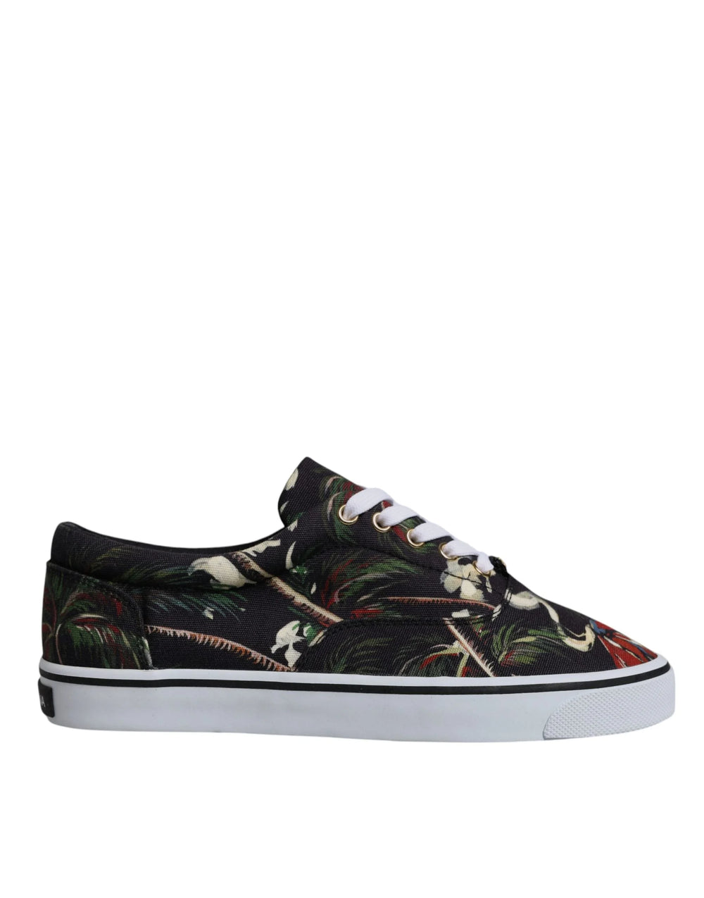 Dolce & Gabbana Black Tropical Print Low Top Sneakers Shoes - EU40.5/US7.5 - Sneakers
