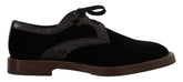 Dolce & Gabbana Black Velvet Exotic Leather Shoes - EU44/US11 - Shoes