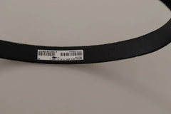 Dolce & Gabbana Black Velvet Leather Gold Tone Metal Buckle Belt - 90 cm / 36 Inches - Belts