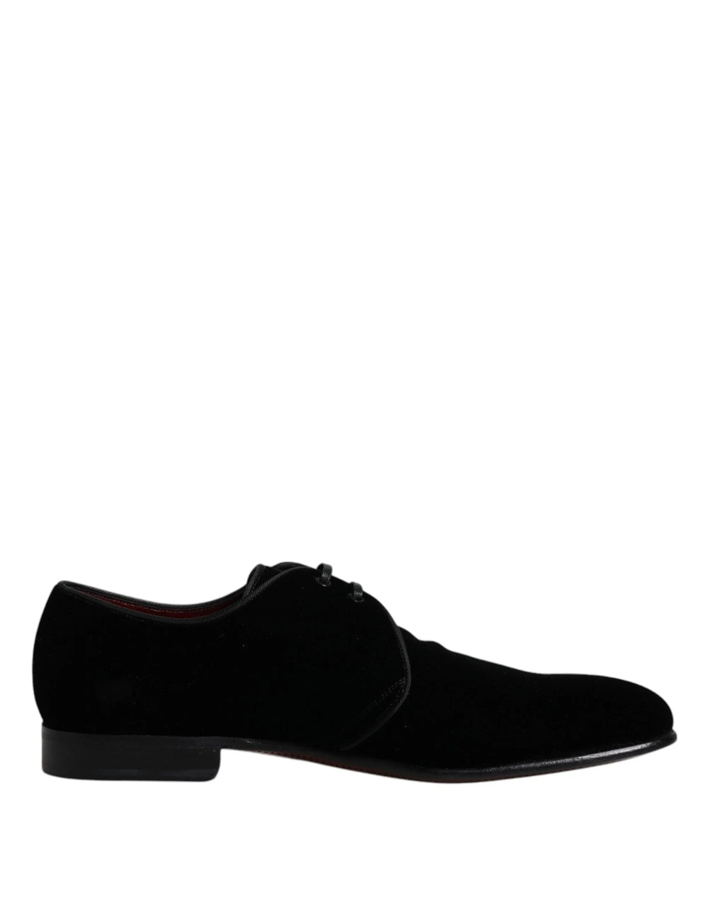 Dolce & Gabbana Black Velvet Leather Lace Up Derby Shoes - EU41.5/US8.5 - Shoes