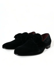 Dolce & Gabbana Black Velvet Loafers Formal Dress Shoes - EU40/US7 - Flats