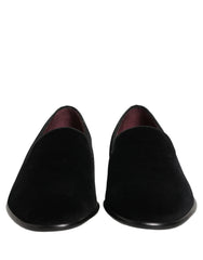 Dolce & Gabbana Black Velvet Loafers Formal Men Dress Shoes - EU43/US10
