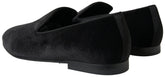 Dolce & Gabbana Black Velvet Loafers Formal Shoes - EU39/US6