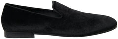 Dolce & Gabbana Black Velvet Loafers Formal Shoes - EU39/US6 - Flats