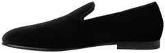 Dolce & Gabbana Black Velvet Loafers Formal Shoes - EU39/US6 - Flats