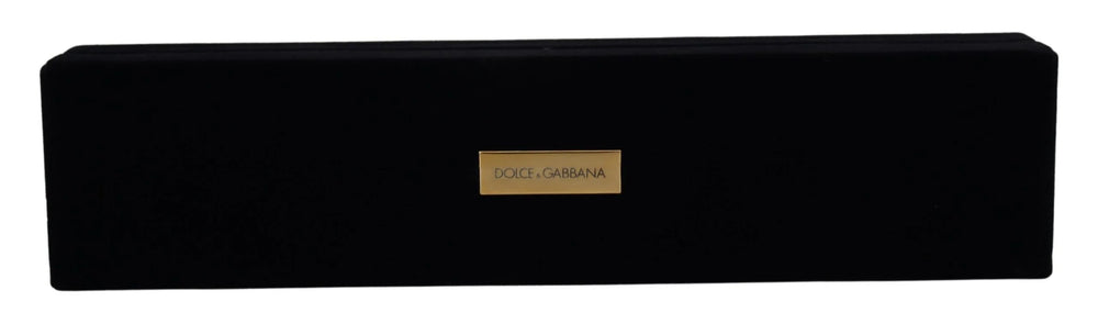 Dolce & Gabbana Black Velvet Logo Plaque Storage Bracelet Jewelry Box - Jewelry Boxes