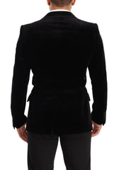 Dolce & Gabbana Black Velvet Single Breasted One Button Blazer - IT48 | M - Sport Jackets