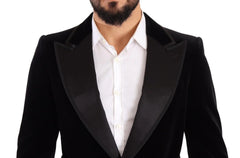 Dolce & Gabbana Black Velvet Single Breasted One Button Blazer - IT48 | M - Sport Jackets