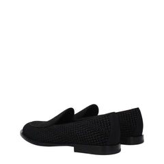 Dolce & Gabbana Black Velvet Slip-On Loafers