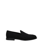 Dolce & Gabbana Black Velvet Slip-On Loafers