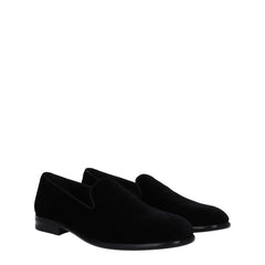 Dolce & Gabbana Black Velvet Slip-On Loafers - EU39/US6