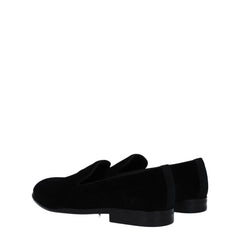 Dolce & Gabbana Black Velvet Slip-On Loafers - EU39/US6