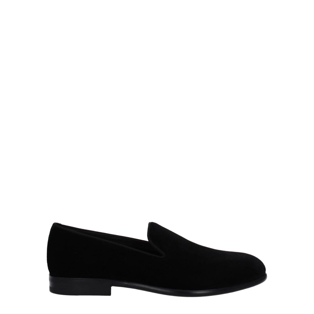 Dolce & Gabbana Black Velvet Slip-On Loafers - EU39/US6