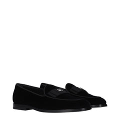 Dolce & Gabbana Black Velvet Slip-On Loafers - EU40/US7