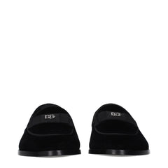Dolce & Gabbana Black Velvet Slip-On Loafers - EU40/US7