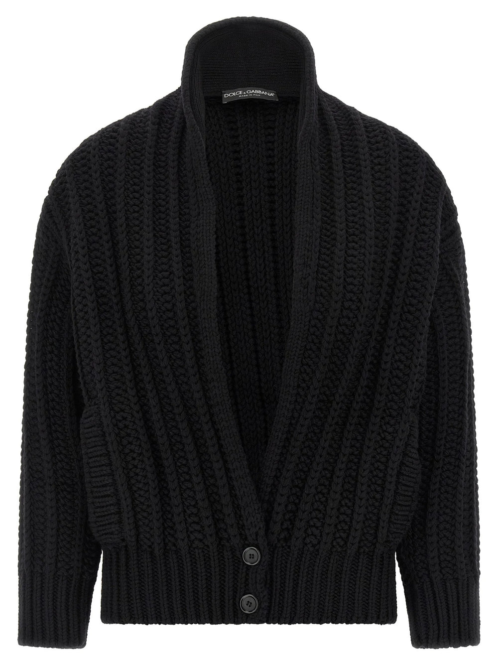 Dolce & Gabbana Black Virgin Wool Cardigan
