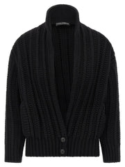 Dolce & Gabbana Black Virgin Wool Cardigan