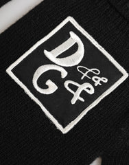 Dolce & Gabbana Black Virgin Wool Knit Hands Mitten Men Gloves - 9|M
