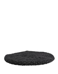 Dolce & Gabbana Black Virgin Wool Knitted Winter Beret Hat - Beanies