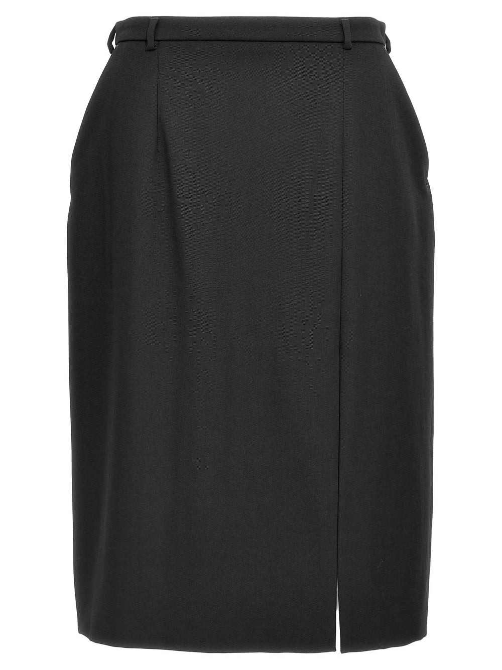 Dolce & Gabbana Black Virgin Wool Midi Skirt - IT46