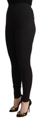Dolce & Gabbana Black Virgin Wool Stretch Waist Tights Pants - IT40|S - Tights
