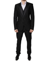 Dolce & Gabbana Black Virgin Wool Tuxedo - IT50 | L