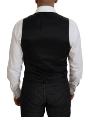 Dolce & Gabbana Black Virgin Wool Waistcoat Formal Vest - IT48 | M - Vests
