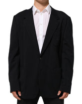 Dolce & Gabbana Black Viscose 2 Buttons Suit Jacket Blazer - IT60 | 3XL - Sport Jackets