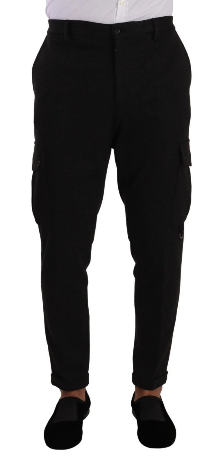 Dolce & Gabbana Black Viscose Cargo Skinny Men Trouser Pants - IT54 | XL - Cargo Pants