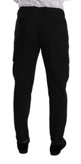 Dolce & Gabbana Black Viscose Cargo Skinny Men Trouser Pants - IT54 | XL - Cargo Pants
