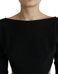 Dolce & Gabbana Black Viscose Cut Out A-line Long Sleeves Mini Dress - IT40|S - Dresses