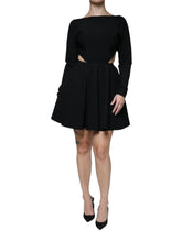 Dolce & Gabbana Black Viscose Cut Out A-line Long Sleeves Mini Dress - IT40|S - Dresses