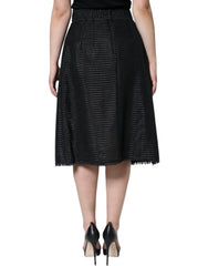 Dolce & Gabbana Black Viscose High Waist Pencil Cut Skirt - IT46|XL - Skirts