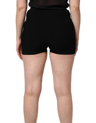 Dolce & Gabbana Bermude scurte high waisted din viscosă neagră - IT40|S