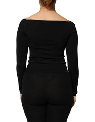 Dolce & Gabbana Black Viscose Long Sleeve Pullover Blouse Top - IT42|M - Sweaters