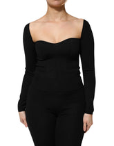 Dolce & Gabbana Black Viscose Long Sleeve Pullover Blouse Top - IT42|M - Sweaters