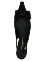 Dolce & Gabbana Black Viscose Mid Heel Pumps
