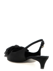 Dolce & Gabbana Black Viscose Mid Heel Pumps