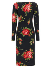 Dolce & Gabbana Black Viscose Midi Dress