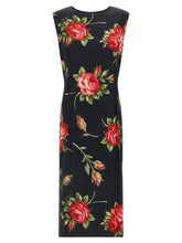 Dolce & Gabbana Black Viscose Midi Dress
