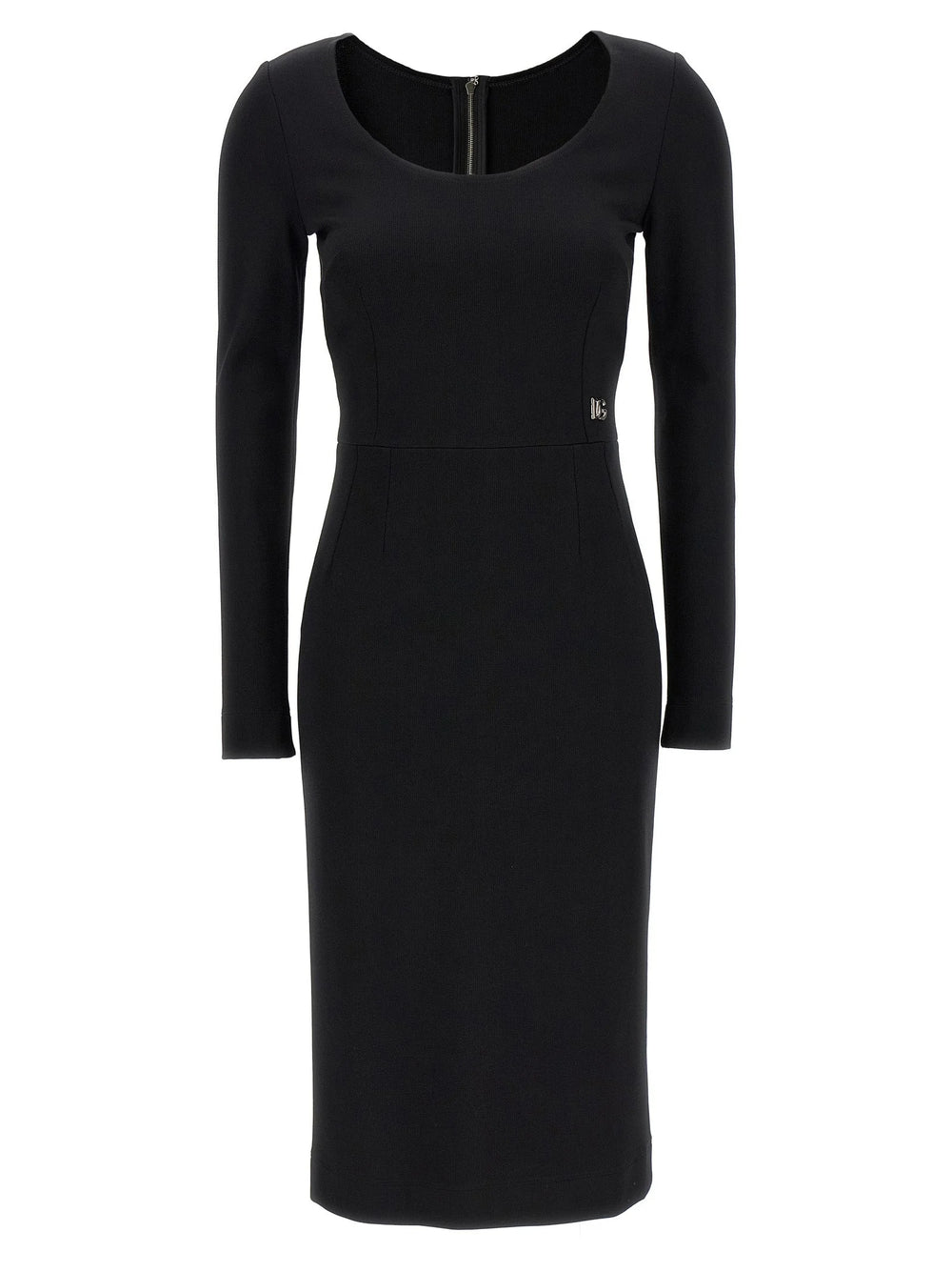 Dolce & Gabbana Black Viscose Midi Dress - IT40