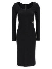 Dolce & Gabbana Black Viscose Midi Dress - IT40