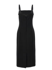 Dolce & Gabbana Black Viscose Midi Dress - IT48