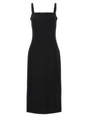 Dolce & Gabbana Black Viscose Midi Dress - IT48