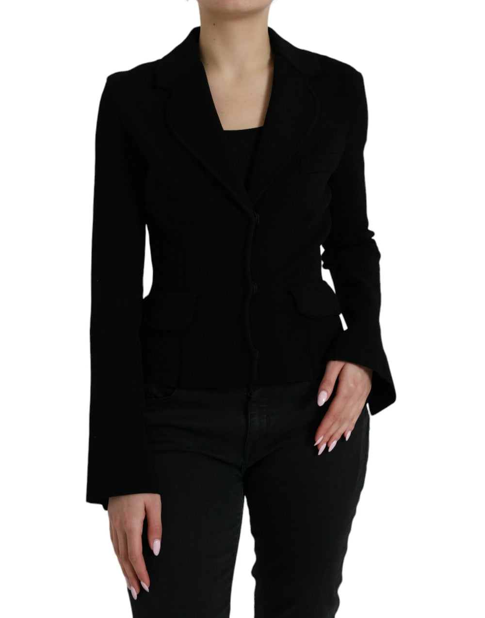 Dolce & Gabbana Black Viscose Single Breasted Blazer Jacket - IT40|S - Coats & Jackets