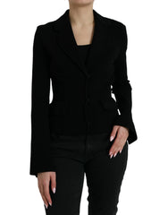 Dolce & Gabbana Black Viscose Single Breasted Blazer Jacket - IT40|S - Coats & Jackets
