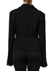 Dolce & Gabbana Black Viscose Single Breasted Blazer Jacket - IT46|XL - Coats & Jackets